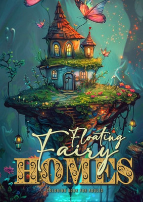 Floating Fairy Homes Coloring Book for Adults : Whimsical Houses Coloring Book Grayscale Fairy Houses Coloring Book for Adults - Floating Islands 52 P