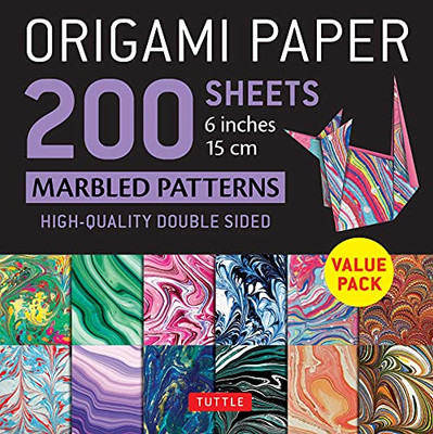 Origami Paper 200 sheets Marbled Patterns 6" (15 cm): Tuttle Origami Paper: High-Quality Double Sided Origami Sheets Printed with 12 Different Patterns (Instructions for 6 Projects Included)