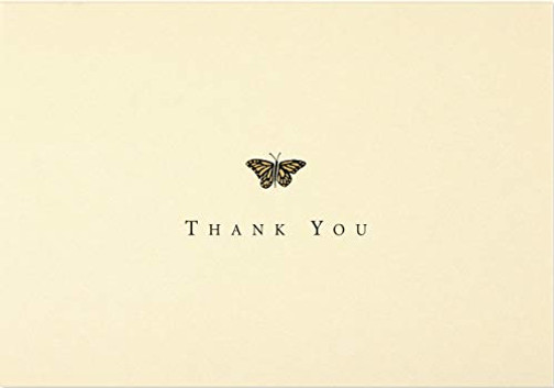 Gold Butterfly Thank You Notes (Stationery, Note Cards) (Note Card Series)
