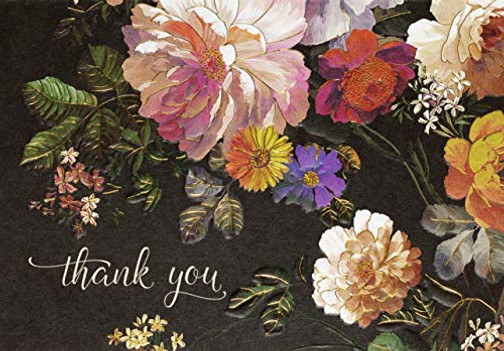 Midnight Floral Thank You Notes (Stationery, Note Cards, Boxed Cards)