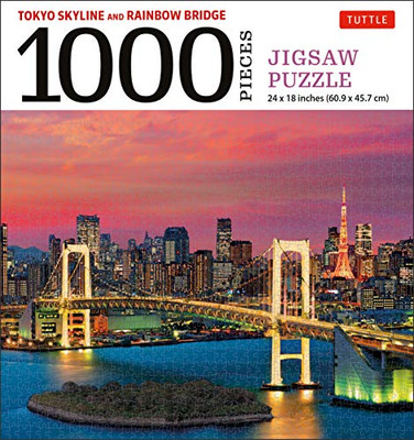 Tokyo Skyline and Rainbow Bridge - 1000 Piece Jigsaw Puzzle: The Rainbow Bridge and Tokyo Tower (Finished Size 24 in X 18 in)