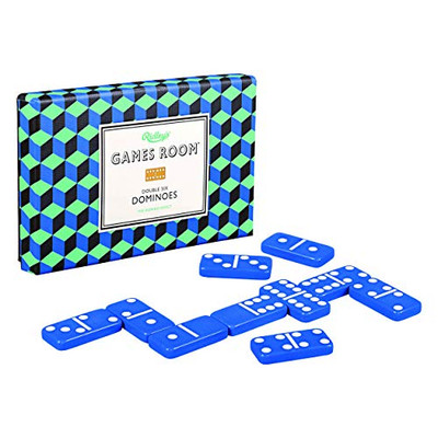 Ridley's AGAM083 Classic Double Six Dominoes Tile Game for Kids & Adults, 28Piece, Blue