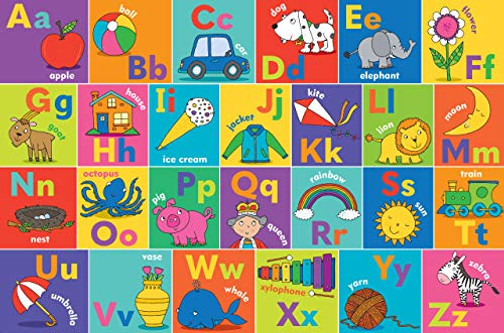 Alphabet Kids' Floor Puzzle - Fun and educational puzzle with upper and lowercase letters, first words and pictures. (24 Pieces) (36 inches wide x 24 inches high)