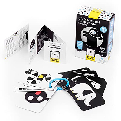 Banana Panda High Contrast Baby Flash Cards - 10 Large Black and White Double-Sided Cards - Designed to Promote Visual Stimulation and Sensory Development in Infants Ages 3 Months and Up