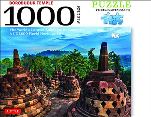 Borobudur Temple, Indonesia - 1000 Piece Jigsaw Puzzle: The World's Largest Buddhist Monument, A UNESCO World Heritage Site (Finished Size 29 in. X 20 in.)