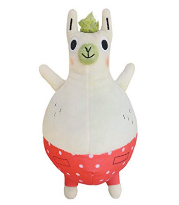 MerryMakers Llama Destroys The World Plush Toy, 9-Inch, from Jonathan Stutzman's Book Series, Tan, 9 inches