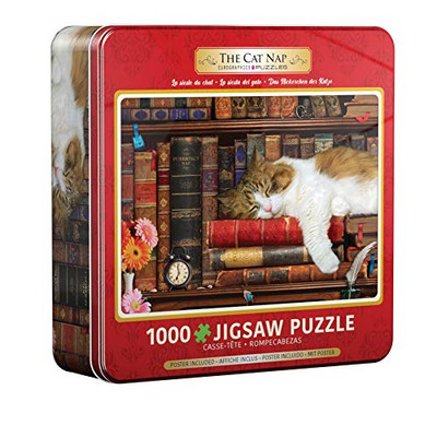 Eurographics Puzzle in Tin: Cat Nap, 1000 Piece Puzzle for Adults