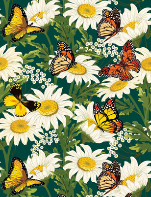 Butterflies and Daisies Journal: Lined Pages and Sprayed Edges