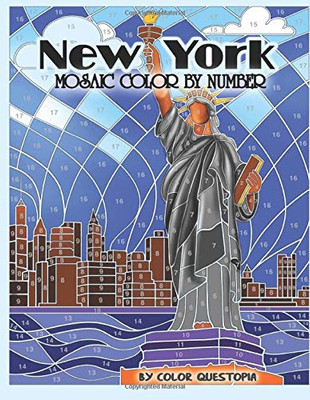 New York Mosaic Color By Number: Coloring Book for Adults (Fun Adult Color By Number Coloring)