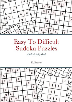 Easy To Difficult Sudoku Puzzles, Adult Activity Book