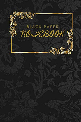 Black Paper Notebook: Gold on Wallpaper Design