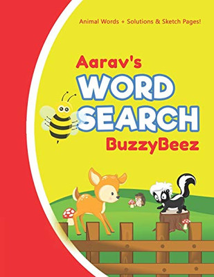 Aarav's Word Search: Animal Creativity Activity & Fun for Creative Kids | Solve a Zoo Safari Farm Sea Life Wordsearch Puzzle Book + Draw & Sketch ... Letter Spelling Memory & Logic Skills