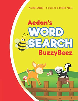 Aedan's Word Search: Animal Creativity Activity & Fun for Creative Kids | Solve a Zoo Safari Farm Sea Life Wordsearch Puzzle Book + Draw & Sketch ... Letter Spelling Memory & Logic Skills