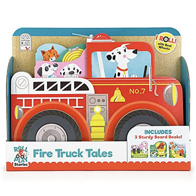 Fire Truck Tales (Roll-Along Slipcase With Wheels And Children'S Board Books)