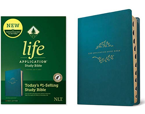 Nlt Life Application Study Bible, Third Edition (Red Letter, Leatherlike, Teal Blue, Indexed)