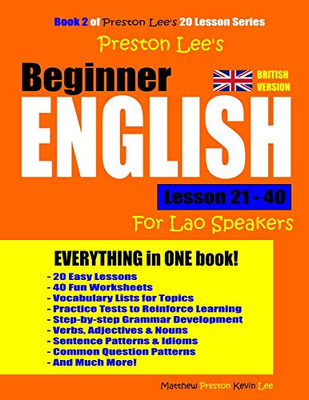 Preston Lee's Beginner English Lesson 21 - 40 For Lao Speakers (British)