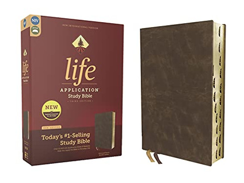 Niv, Life Application Study Bible, Third Edition, Bonded Leather, Brown, Red Letter, Thumb Indexed