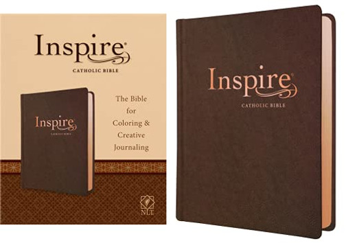 Inspire Catholic Bible Nlt (Leatherlike, Dark Brown): The Bible For Coloring & Creative Journaling