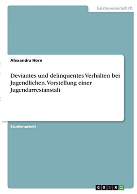 Deviantes Und Delinquentes Verhalten Bei Jugendlichen. Vorstellung Einer Jugendarrestanstalt (German Edition)