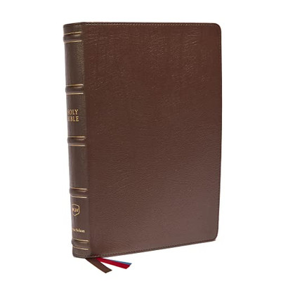 Nkjv, Large Print Verse-By-Verse Reference Bible, Maclaren Series, Genuine Leather, Brown, Comfort Print: Holy Bible, New King James Version