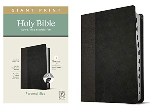 Nlt Personal Size Giant Print Holy Bible (Red Letter, Leatherlike, Black/Onyx, Indexed): Includes Free Access To The Filament Bible App Delivering Study Notes, Devotionals, Worship Music, And Video