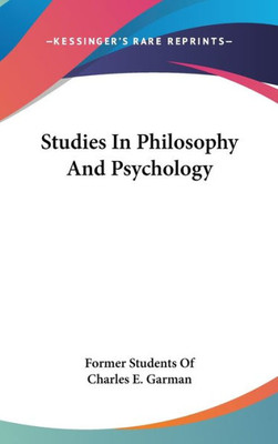 Studies In Philosophy And Psychology
