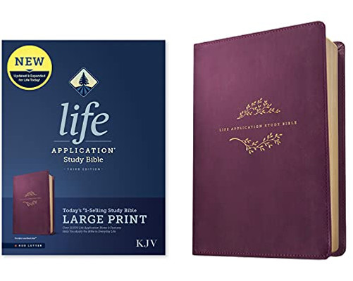 Kjv Life Application Study Bible, Third Edition, Large Print (Red Letter, Leatherlike, Purple)