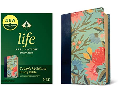 Nlt Life Application Study Bible, Third Edition (Red Letter, Leatherlike, Teal Floral)