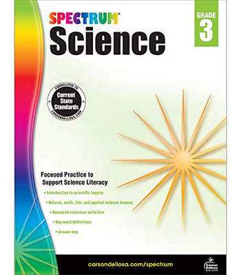 Spectrum Grade 3 Science Workbook?çö3Rd Grade State Standards, Physical, Life, Earth And Space Science, Research Activities With Answer Key For Homeschool Or Classroom (144 Pgs)