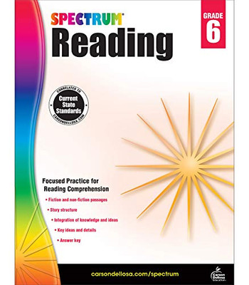 Spectrum 6Th Grade Reading Workbook?çöstate Standards For Closed Reading Comprehension, Nonfiction Fiction Passages With Answer Key For Homeschool Or Classroom (174 Pgs)