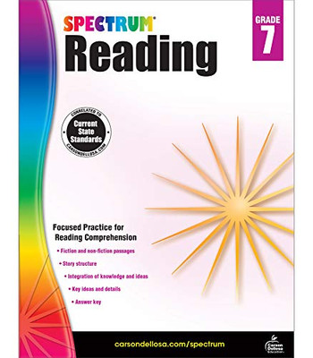 Spectrum 7Th Grade Reading Workbook?çöstate Standards For Reading Comprehension, Nonfiction Fiction Passages With Answer Key For Homeschool Or Classroom (160 Pgs)