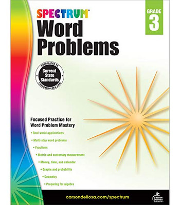 Spectrum Grade 3 Math Word Problems Workbook?3Rd Grade State Standards For Geometry, Multiplication, Division, Fractions, Algebra Prep For Classroom Or Homeschool (128 Pgs)