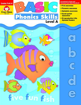 Evan-Moor Basic Phonics Skills For Grades Pre-K And K, Level A, Teacher Reproducible Pages; Teaching Resource Workbook
