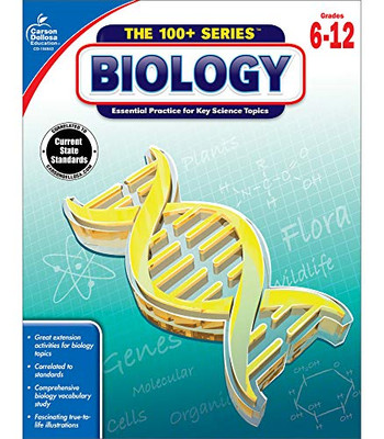 Carson Dellosa The 100 Series: Biology Workbook—Grades 6-12 Science, Matter, Atoms, Cells, Genetics, Elements, Bonds, Classroom Or Homeschool Curriculum (128 Pgs)