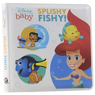 Disney Baby Moana, Little Mermaid, Finding Nemo And More!- Splishy Fishy! Bath Book - Pi Kids