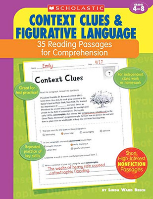 35 Reading Passages For Comprehension: Context Clues & Figurative Language: 35 Reading Passages For Comprehension