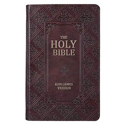 Kjv Holy Bible, Giant Print Standard Size, Dark Brown Faux Leather W/Thumb Index And Ribbon Marker, Red Letter, King James Version