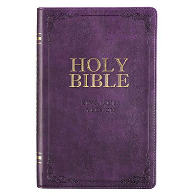 Kjv Holy Bible, Standard Size, Purple Faux Leather W/Thumb Index And Ribbon Marker, Red Letter, King James Version