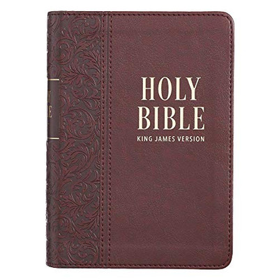 Kjv Holy Bible, Large Print Compact, Medium Brown Faux Leather W/Ribbon Marker, Red Letter, King James Version