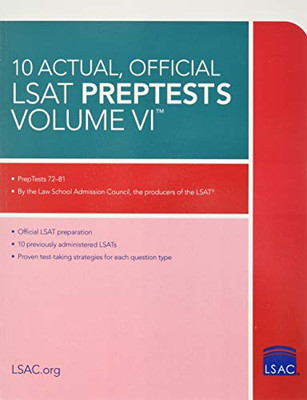 10 Actual, Official Lsat Preptests Volume Vi: (Preptests 72?çô81)