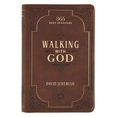 Walking With God Devotional Brown Faux Leather Daily Devotional For Men & Women