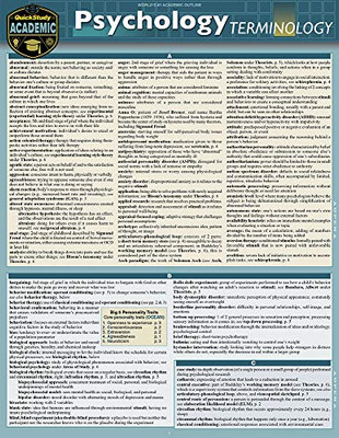 Psychology Terminology: A Quickstudy Laminated Reference Guide (Quickstudy Reference Guide)