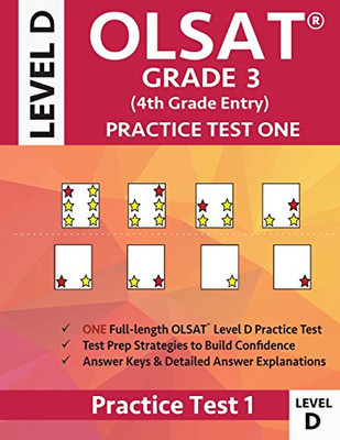 Olsat Grade 3 (4Th Grade Entry) Level D: Practice Test One Gifted And Talented Prep Grade 2 For Otis Lennon School Ability Test
