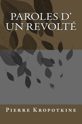 Paroles d' un revolte