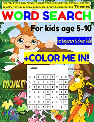 Themed Word Search For Kids Age 5-10