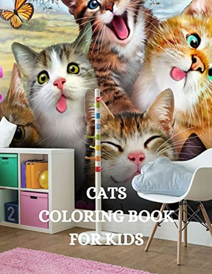 Cat Coloring Book For Kids: Adorable Cat Coloring Book, Easy And Fun Cat Coloring Book For Kids