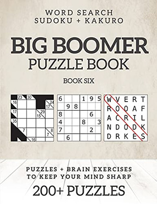 Big Boomer Puzzle Books #6: Word Search, Sudoku & Kakuro