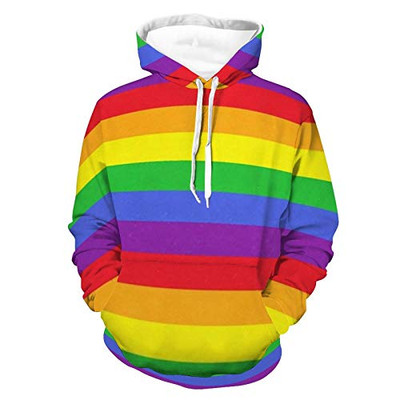 Unisex Women Men Hoodies Long Sleeve Skin-Friendly Hoodies And Sweatshirts Art Pattern Rainbow Colorful Pattern Autumn Outfit For Athletic Party