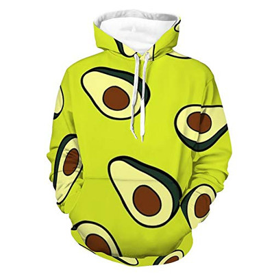 Unisex Realistic Print Hoodie Avocado Pattern Yellow Pattern Hoodies And Sweatshirts Long Sleeve Comfy Sweater With Pocket For Women Men