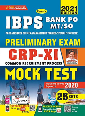 Ibps Bank Po Mt So Crp-X Mock Test (English)-25 Sets 2021-Repair Old 3093